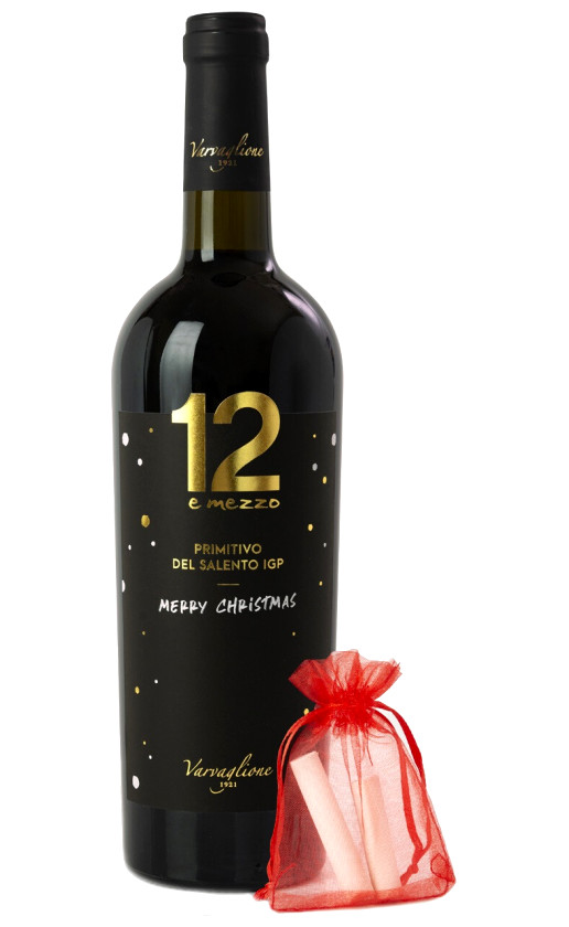 Wine 12 E Mezzo Primitivo Del Salento 2017 Merry Christmas Design
