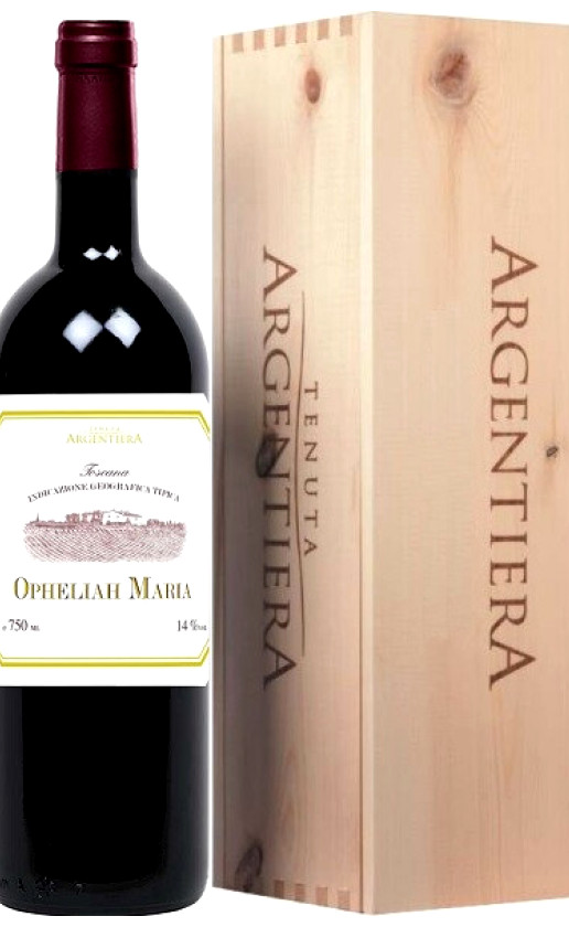 Wine Argentiera Opheliah Maria Toscana 2012 Wooden Box