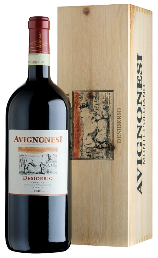 Вино Avignonesi Desiderio Cortona 2012 wooden box