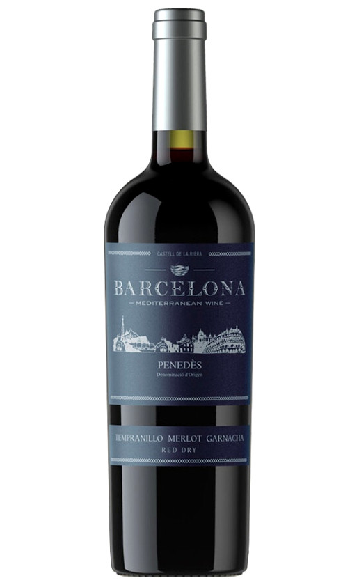 Barcelona Mediterranean Wine Tempranillo-Merlot-Garnacha Penedes