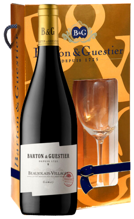 Вино Barton Guestier Passeport Beaujolais-Villages gift box with glass