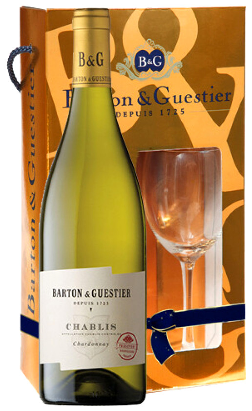 Wine Barton Guestier Passeport Chablis Gift Box With Glass