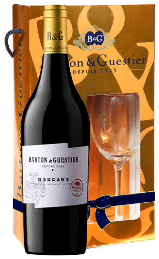 Вино Barton Guestier Passeport Margaux gift box with glass