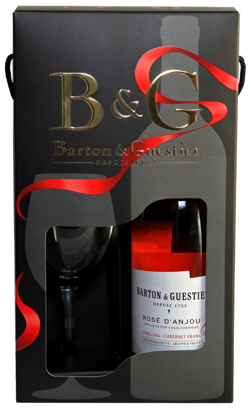 Barton Guestier Passeport Rose d'Anjou gift box with glass