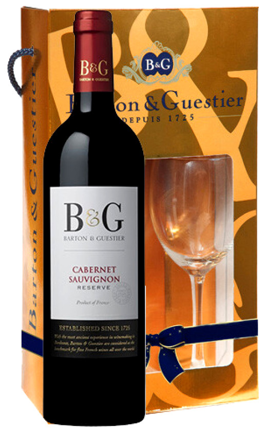 Wine Barton Guestier Reserve Cabernet Sauvignon Pays Doc Gift Box With Glass