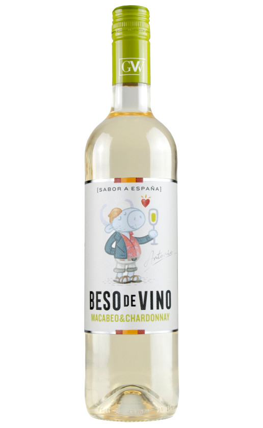 Wine Beso De Vino Macabeo Chardonnay Carinena