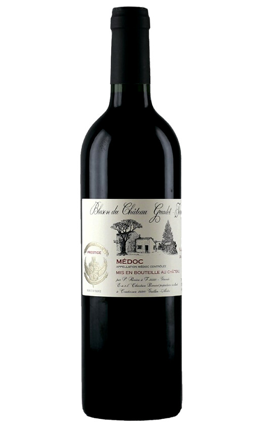 Wine Blason Du Chateau Guadet Terrefort Cru Artisan Medoc 2010