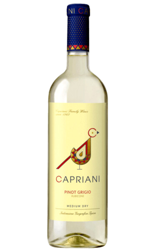Wine Capriani Pinot Grigio Medium Dry Rubicone