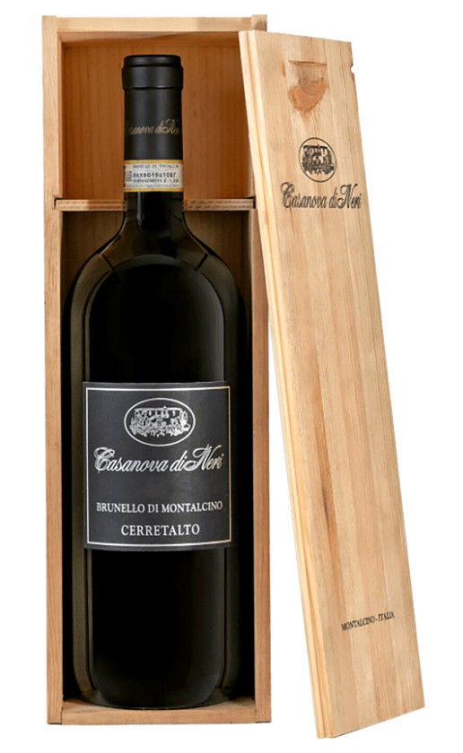 Вино Casanova di Neri Brunello di Montalcino Cerretalto 2015 wooden box