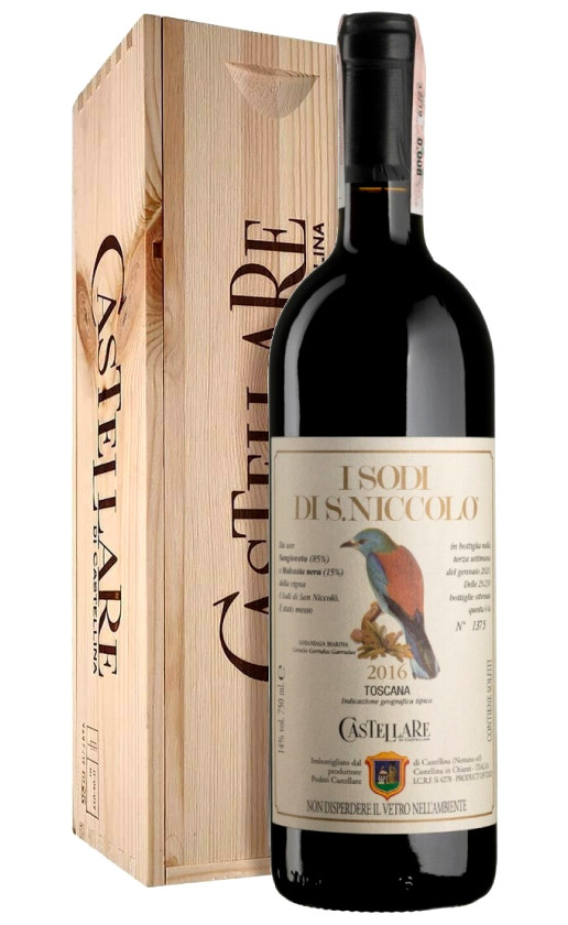 Wine Castellare Di Castellina I Sodi Di San Niccolo Toscana 2016 Wooden Box
