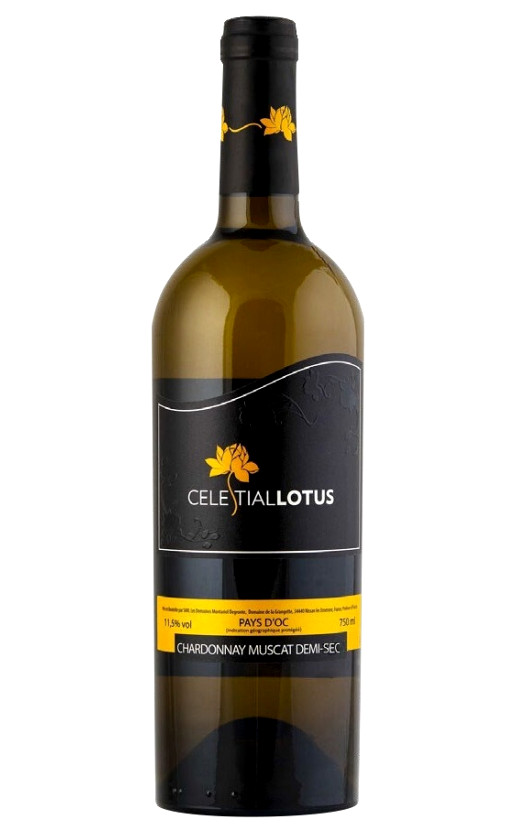 Wine Celestial Lotus Chardonnay Muscat Demi Sec Languedoc Pays Doc