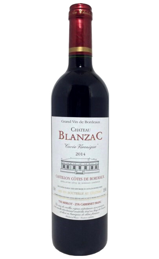 Вино Chateau Blanzac Cuvee Veronique Castillon Cotes de Bordeaux 2014