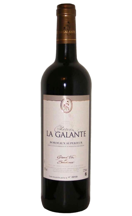 Вино Chateau La Galante Bordeaux Superieur 2011