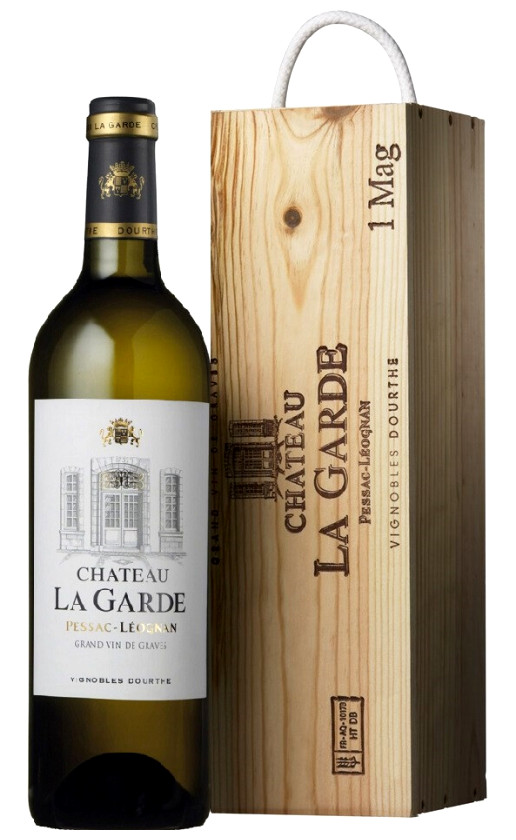 Вино Chateau La Garde Blanc Pessac-Leognan 2014 wooden box