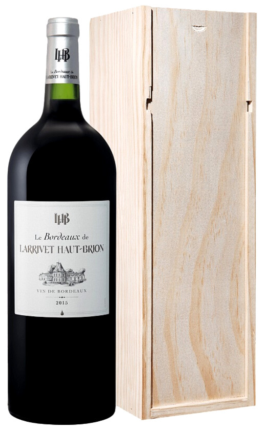 Wine Chateau Larrivet Haut Brion Pessac Leognan 2015 Wooden Box