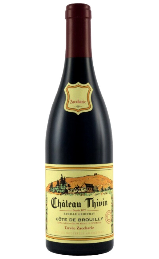 Wine Chateau Thivin Cuvee Zaccharie Cote De Brouilly 2019