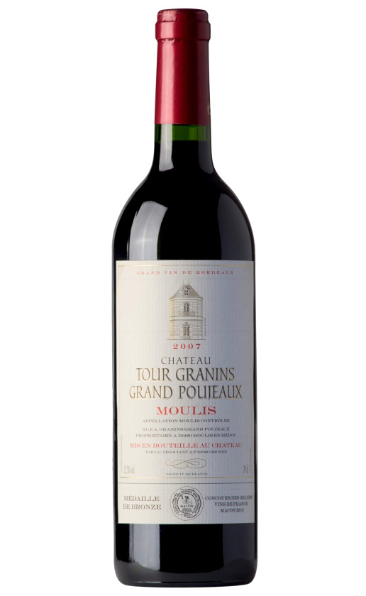 Wine Chateau Tour Granins Grand Poujeau Moulis 2007