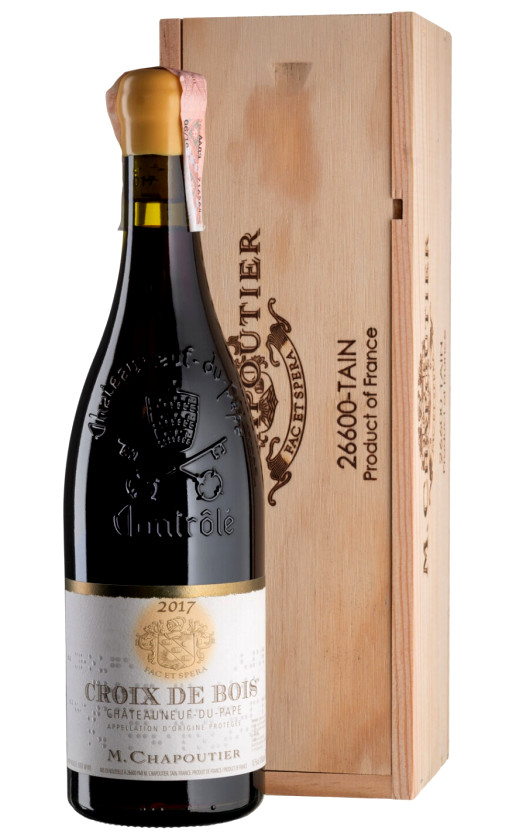 Wine Chateauneuf Du Pape Croix De Bois 2017 Wooden Box