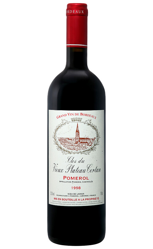Вино Clos du Vieux Plateau Certan Pomerol 1998