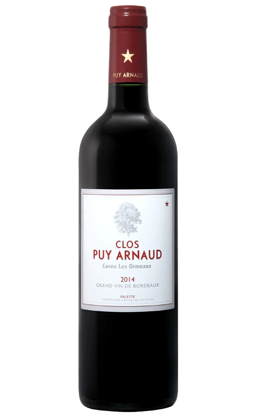 Wine Clos Puy Arnaud Cuvee Les Ormeaux Cotes De Bordeaux 2014