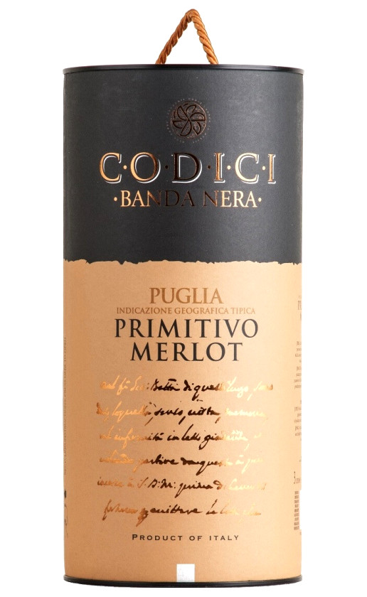 Wine Codici Primitivo Merlot Puglia Bag In Tube