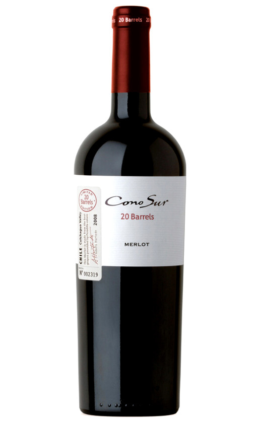 Вино Cono Sur 20 Barrels Merlot Limited Edition Colchagua Valley 2008