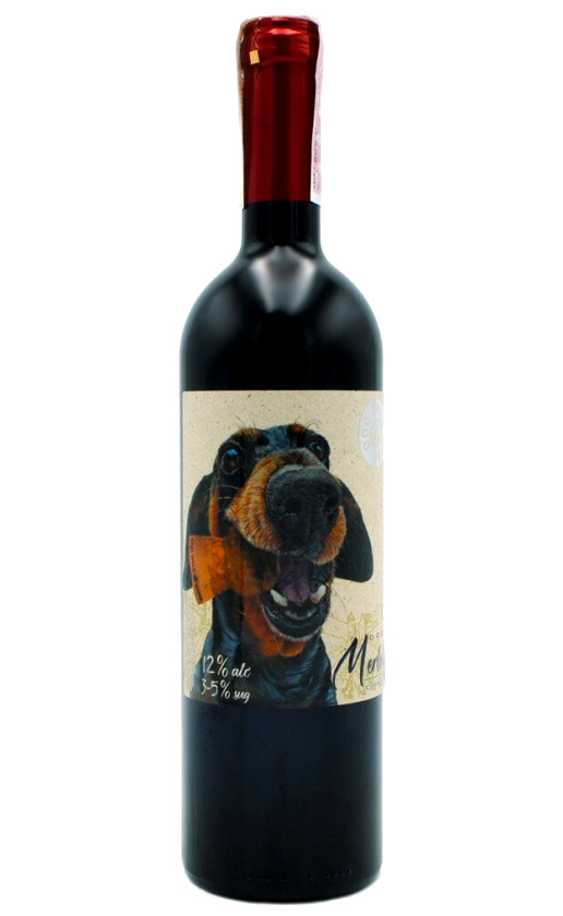 Wine Cotnar Dog Smile Merlot Semi Sweet