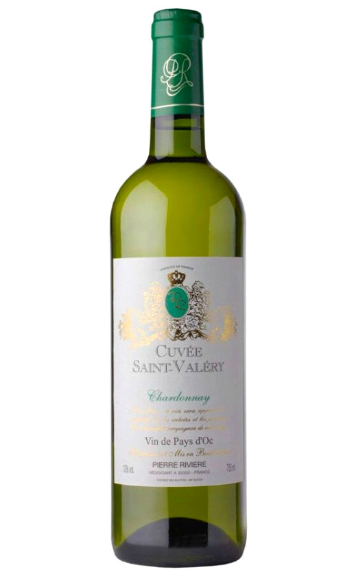 Wine Cuvee Saint Valery Chardonnay Vin De Pays Doc