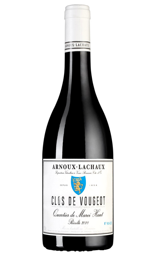 Wine Domaine Arnoux Lachaux Clos De Vougeot Grand Cru Quartier De Marei Haut 2018