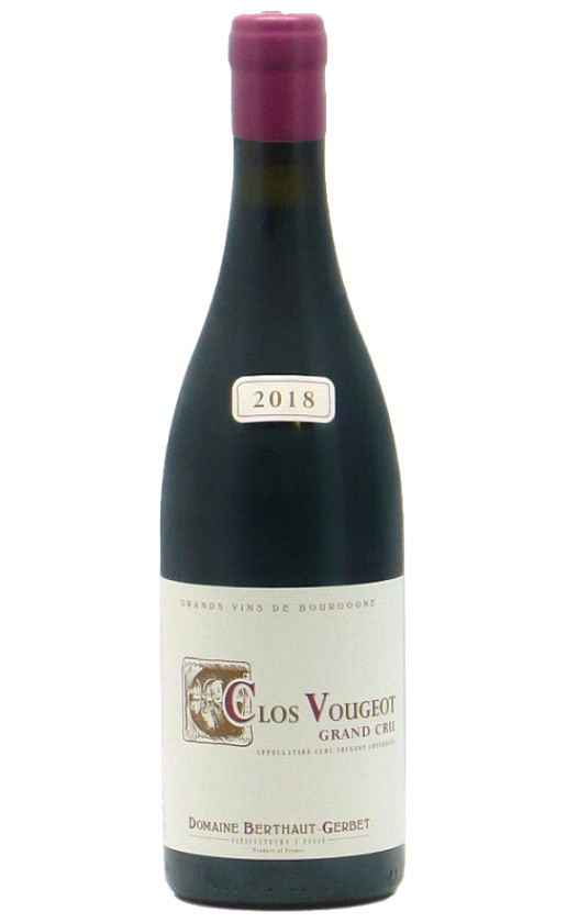 Вино Domaine Berthaut-Gerbet Clos Vougeot Grand Cru 2018