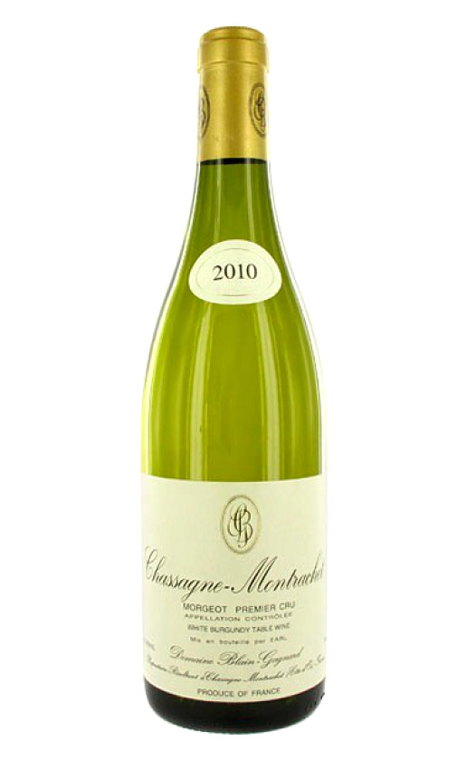 Wine Domaine Blain Gagnard Chassagne Montrachet 1Er Cru Morgeot 2010
