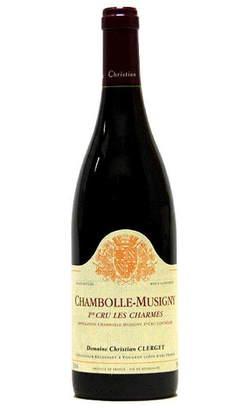 Wine Domaine Christian Clerget Chambolle Musigny 1 Er Cru Les Charmes 2006