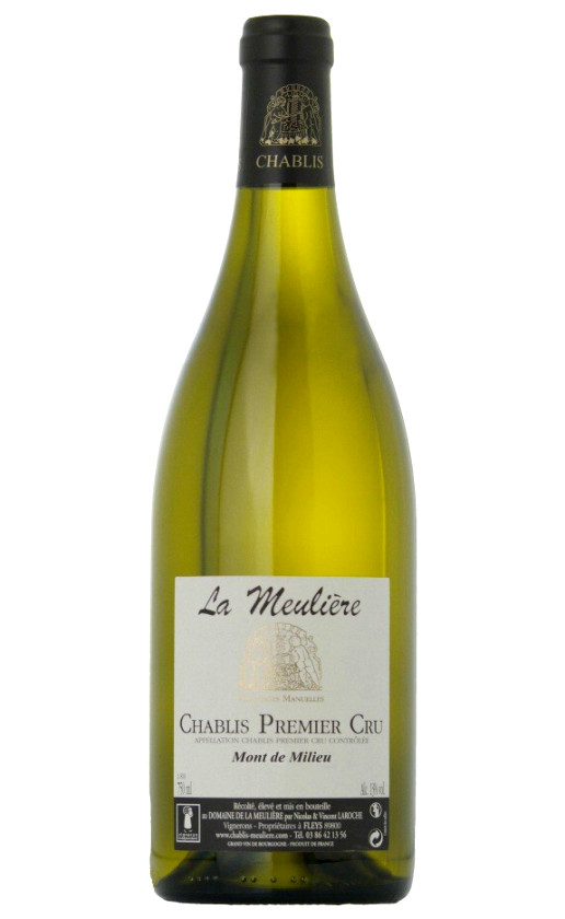 Вино Domaine de la Meuliere Chablis Premier Cru Mont de Milieu 2015