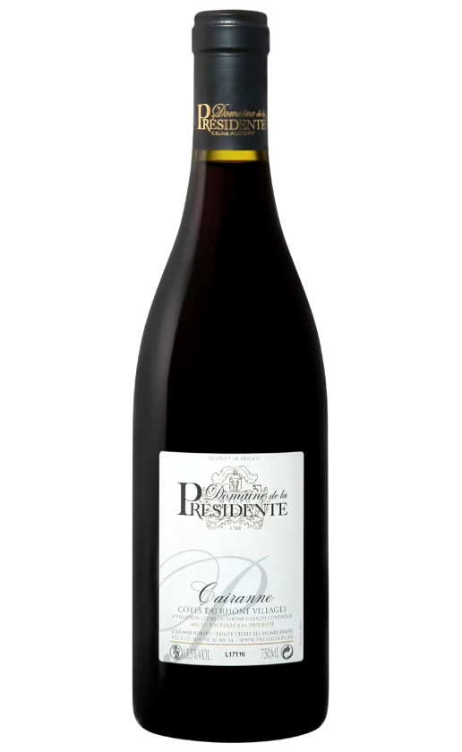 Wine Domaine De La Presidente Cairanne Cotes Du Rhone Villages 2018
