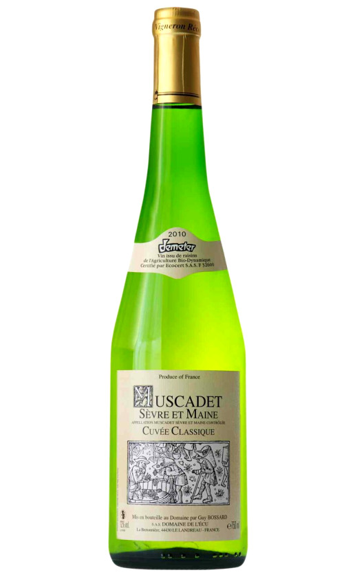 Вино Domaine de l'Ecu Cuvee Classique Muscadet Sevre et Maine 2010