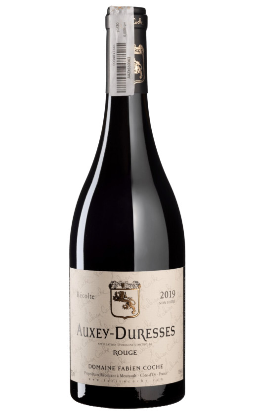 Wine Domaine Fabien Coche Auxey Duresses Rouge 2019