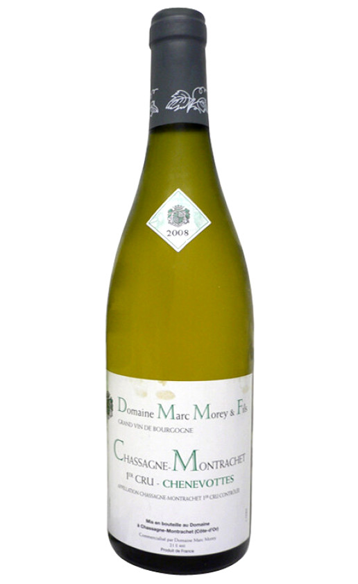 Вино Domaine Marc Morey Fils Chassagne-Montrachet 1er Cru Les Chenevottes 2008