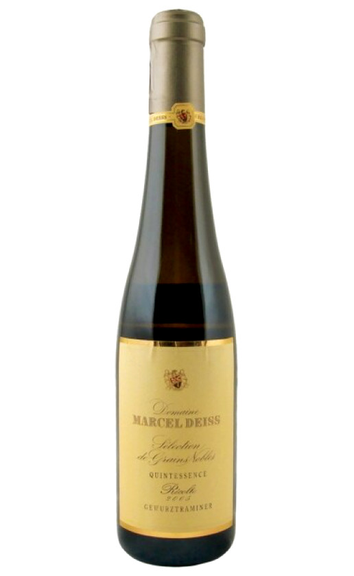 Вино Domaine Marcel Deiss Gewurztraminer Quintessence Selection de Grains Nobles Alsace 2005