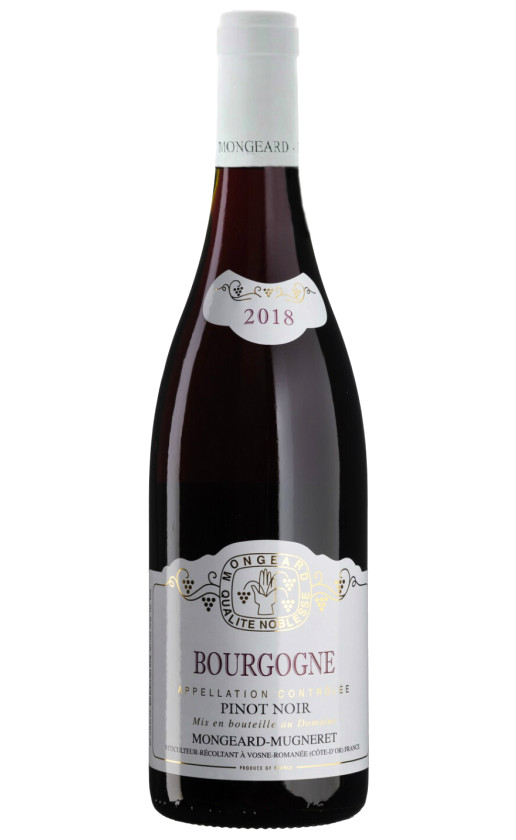 Wine Domaine Mongeard Mugneret Bourgogne Pinot Noir 2018