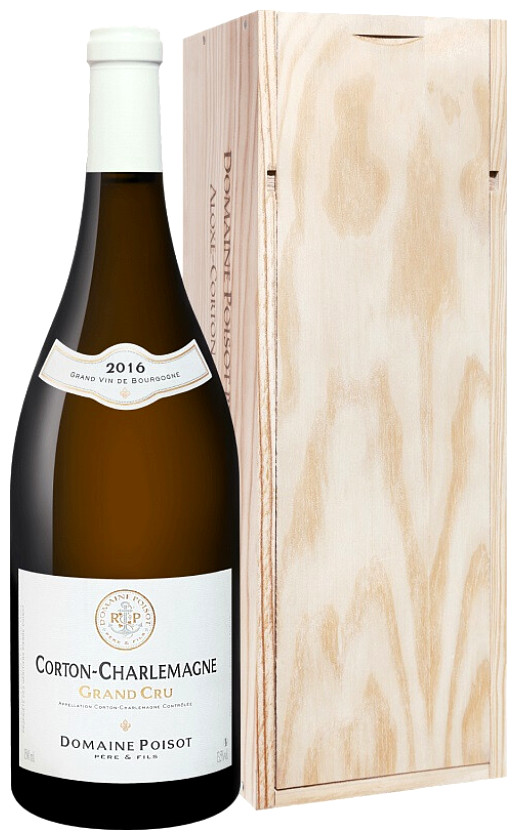 Wine Domaine Poisot Pere Et Fils Corton Charlemagne Grand Cru 2016 Wooden Box