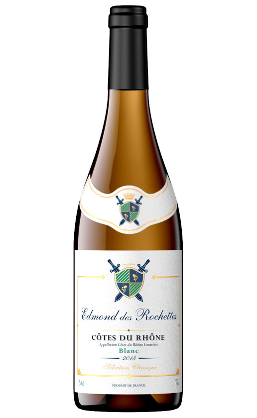 Вино Edmond des Rochettes Cotes du Rhone Blanc 2018
