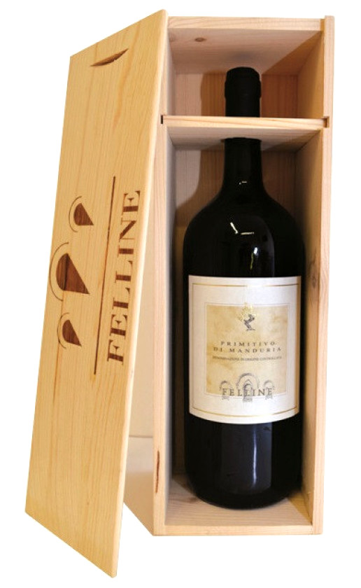 Вино Felline Primitivo di Manduria 2018 wooden box