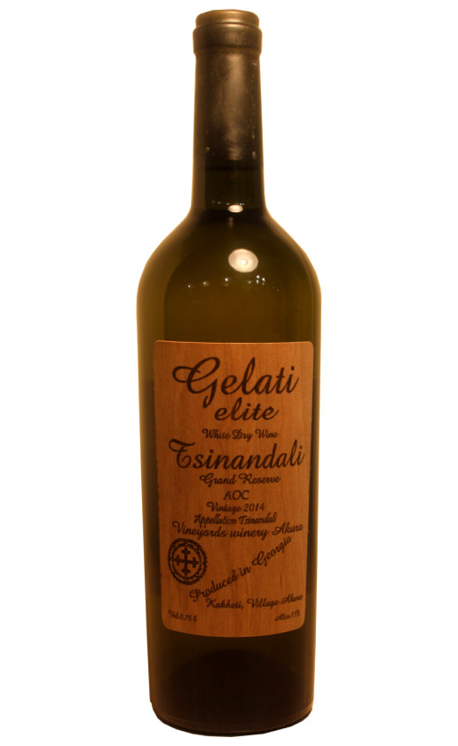 Wine Georgian Alco Group Gelati Elite Tsinandali Grand Reserve 2014