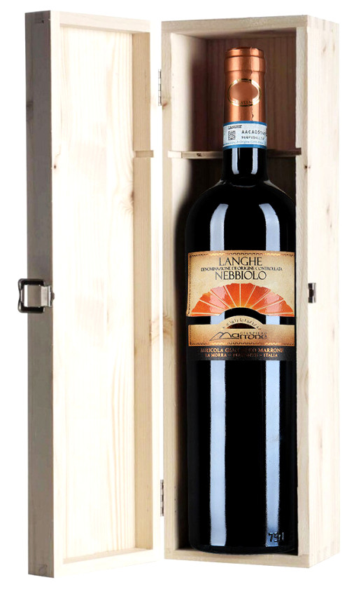 Вино Gian Piero Marrone Nebbiolo Langhe wooden box