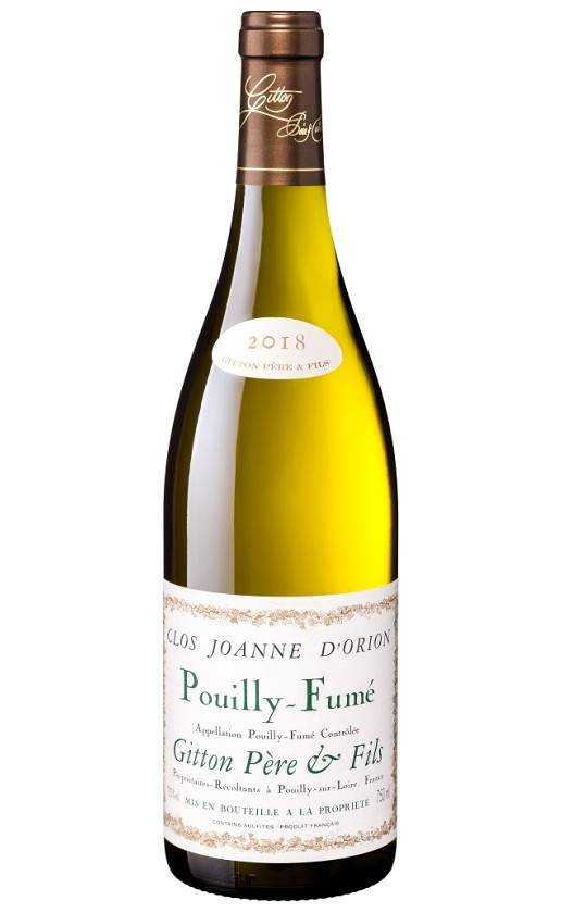 Wine Gitton Pere Fils Clos Joanne Dorion Pouilly Fume 2018