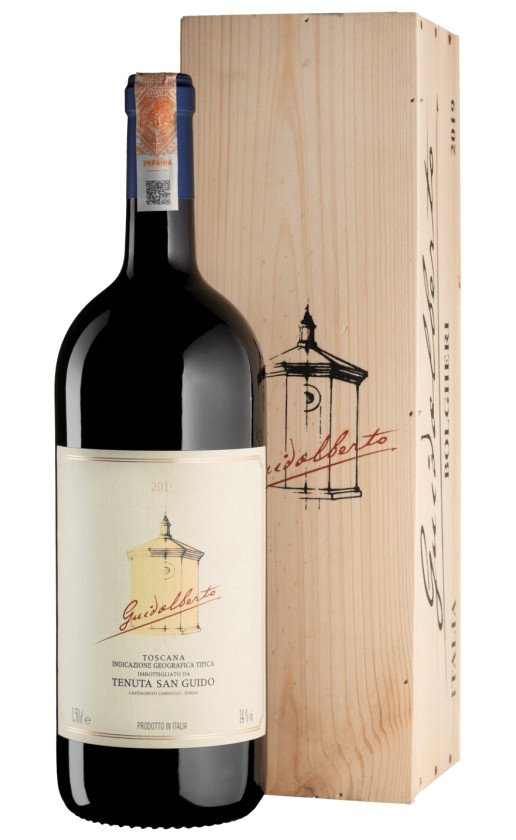 Вино Guidalberto 2019 wooden box
