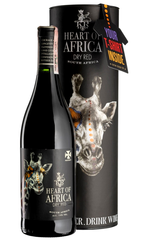 Wine Heart Of Africa Dry Red Gift Tube