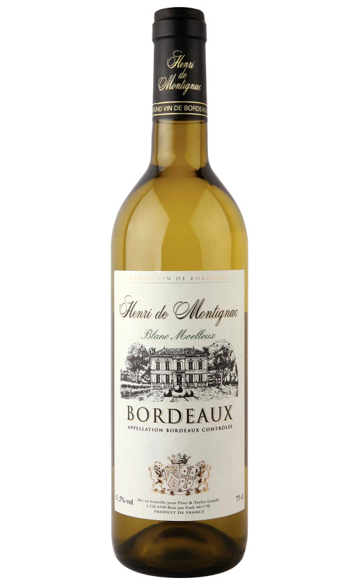 Wine Henri De Montignac Blanc Moelleux Bordeaux