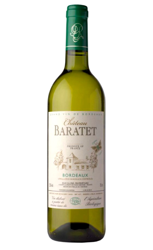 Wine Jean Da Fre Chateau Baratet Blanc Bordeaux