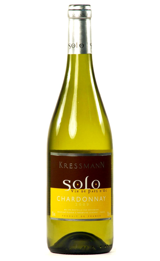 Wine Kressmann Solo Chardonnay Vin De Pays Doc 2009